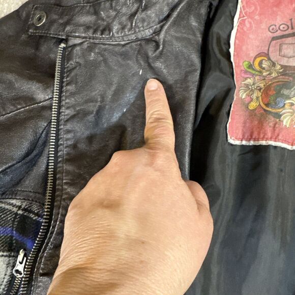 Collection by Bernardo Women Moto Jacket XL Vegan Leather and Flannel - Picture 3 of 8